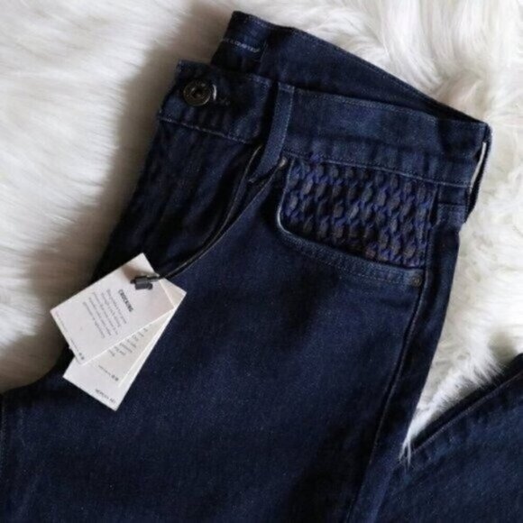 NWT Levis Made and Crafted Flared Denim Jeans Size 28 Dark Blue Wash - Picture 8 of 13